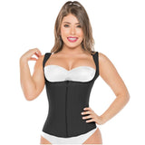 Faja-Salome-0314-Lady's-Vest-Waist-Trainer-with-Zipper-Wide-Straps-Cocoa