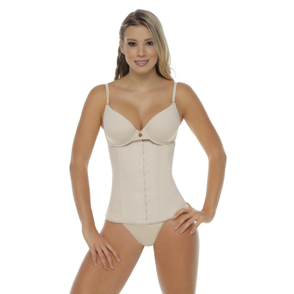 Fajas Colombiana Yulii 3001-E Deportiva Faja Cinturilla Latex Waist Training Girdle Beige
