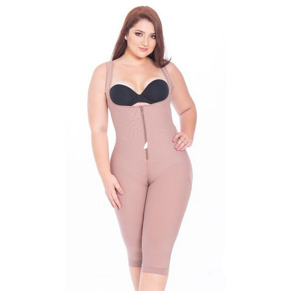 Faja-Colombiana-Melibelt-3011-Full Body-Shaper-post-surgical-thick-straps-Coffe