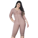 Faja-Colombiana-Melibelt-3015-Full-Body-Shaper-Post-Surgical-with-sleeves-and-Bra-Coffe