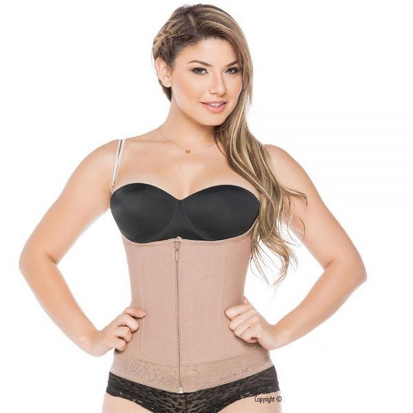 Faja-Colombiana-Melibelt-5021-High-Compression-Vest-Thin-Straps-with-double-abdominal-reinforstment-Coffe