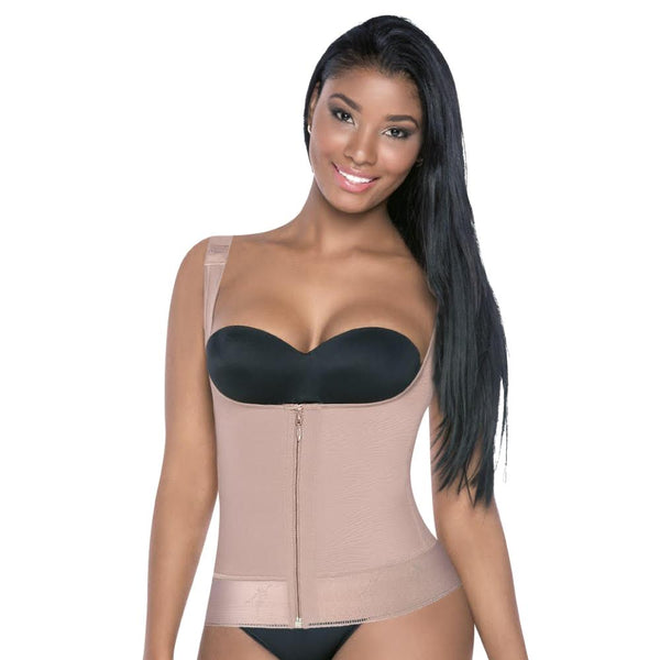 Faja-Colombiana-Melibelt-5018-High-compression-vest-with-Thick-straps-ultra-comfort-Coffe